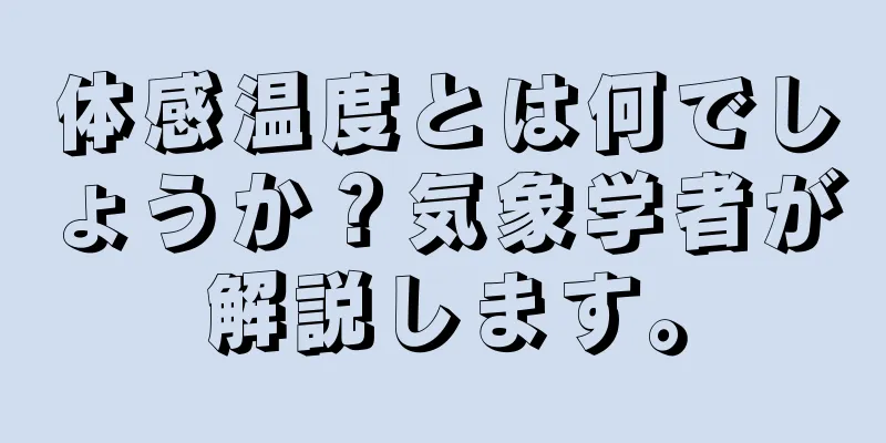 体感温度とは何でしょうか？気象学者が解説します。
