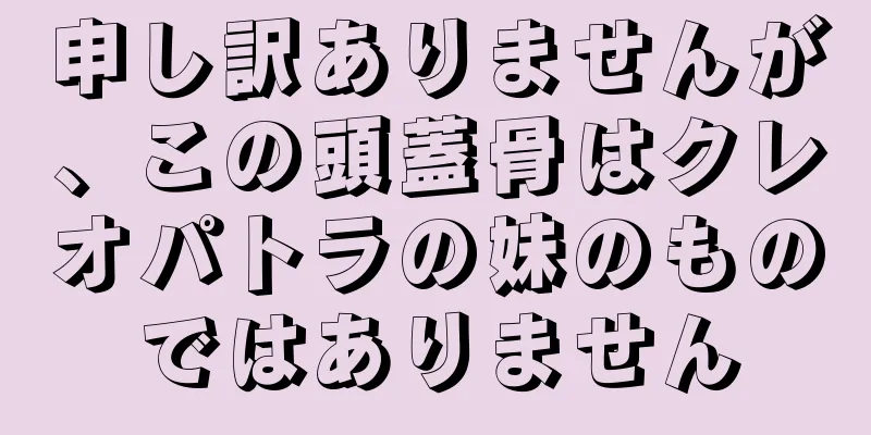 申し訳ありませんが、この頭蓋骨はクレオパトラの妹のものではありません