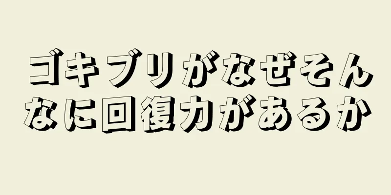ゴキブリがなぜそんなに回復力があるか