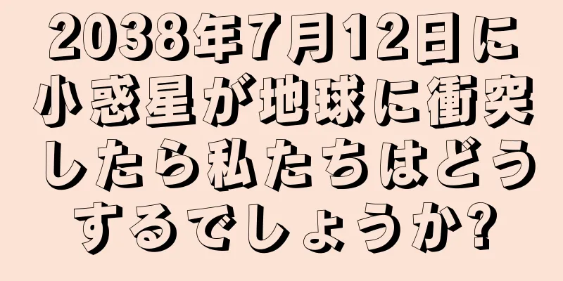 2038年7月12日に小惑星が地球に衝突したら私たちはどうするでしょうか?