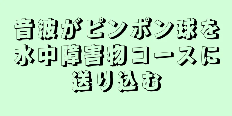 音波がピンポン球を水中障害物コースに送り込む