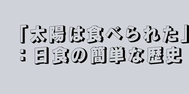 「太陽は食べられた」：日食の簡単な歴史