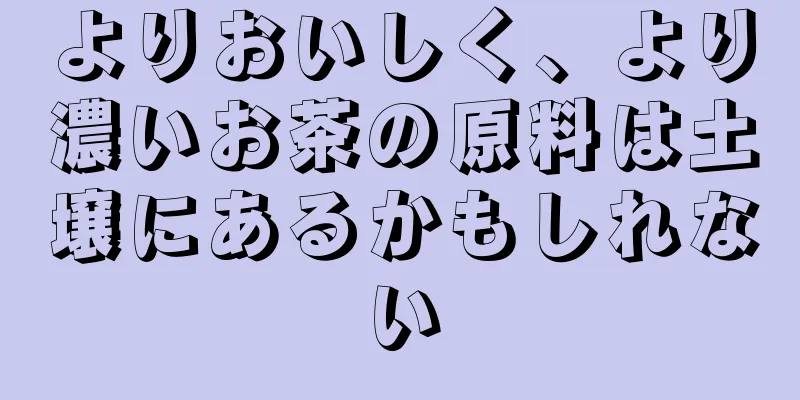よりおいしく、より濃いお茶の原料は土壌にあるかもしれない