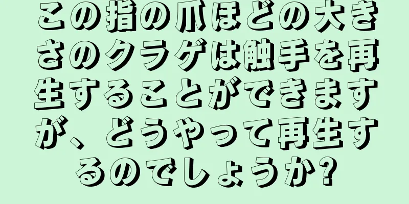 この指の爪ほどの大きさのクラゲは触手を再生することができますが、どうやって再生するのでしょうか?