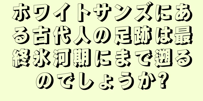 ホワイトサンズにある古代人の足跡は最終氷河期にまで遡るのでしょうか?