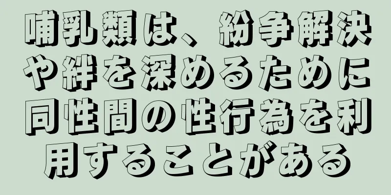 哺乳類は、紛争解決や絆を深めるために同性間の性行為を利用することがある