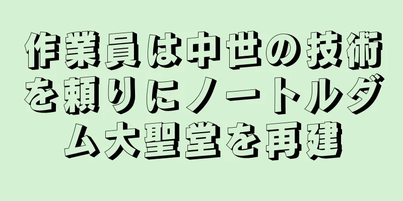 作業員は中世の技術を頼りにノートルダム大聖堂を再建