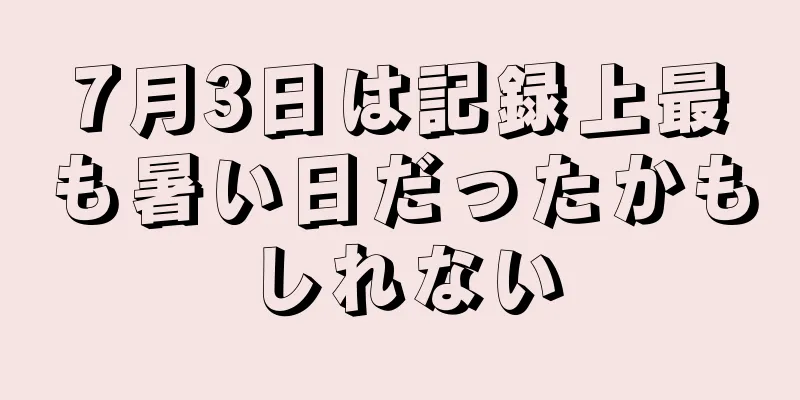 7月3日は記録上最も暑い日だったかもしれない