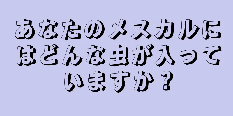 あなたのメスカルにはどんな虫が入っていますか？