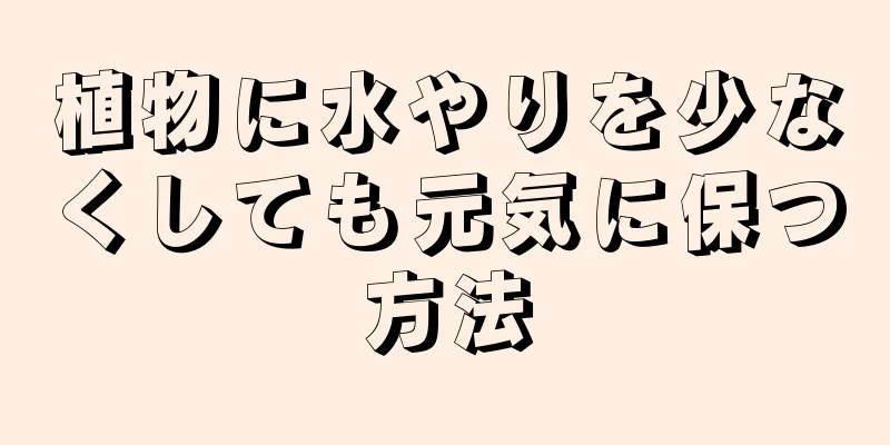植物に水やりを少なくしても元気に保つ方法