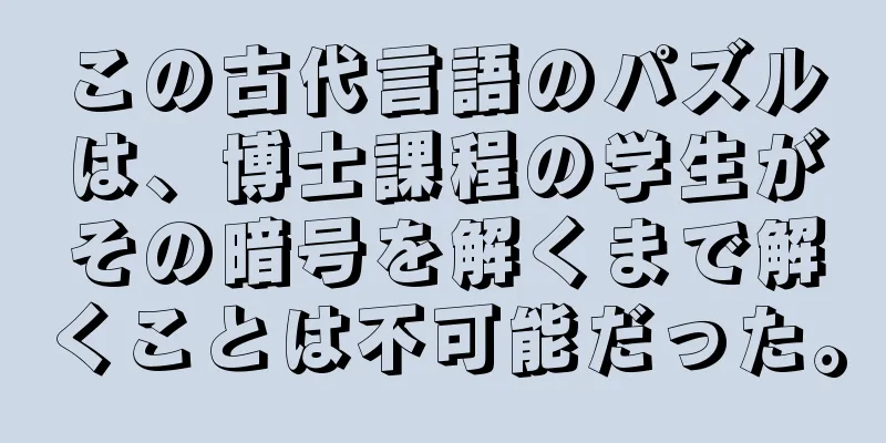 この古代言語のパズルは、博士課程の学生がその暗号を解くまで解くことは不可能だった。