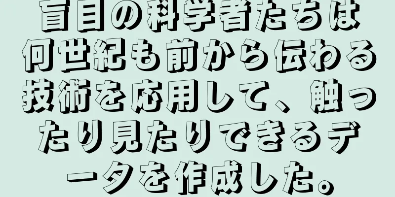 盲目の科学者たちは何世紀も前から伝わる技術を応用して、触ったり見たりできるデータを作成した。