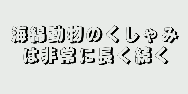海綿動物のくしゃみは非常に長く続く