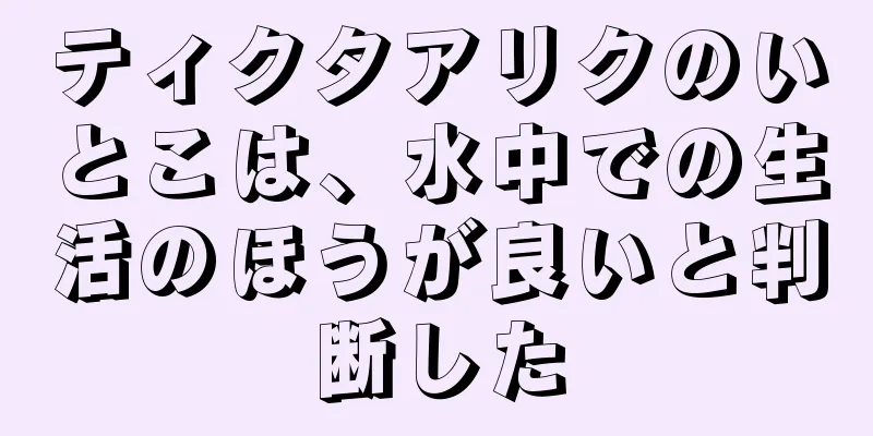 ティクタアリクのいとこは、水中での生活のほうが良いと判断した