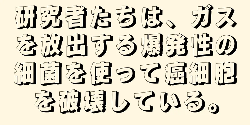 研究者たちは、ガスを放出する爆発性の細菌を使って癌細胞を破壊している。