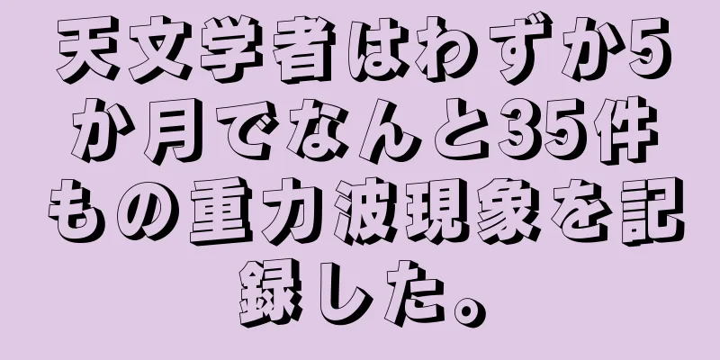 天文学者はわずか5か月でなんと35件もの重力波現象を記録した。
