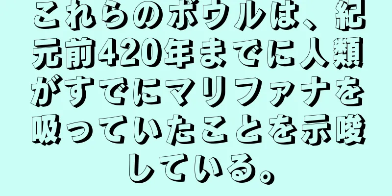 これらのボウルは、紀元前420年までに人類がすでにマリファナを吸っていたことを示唆している。