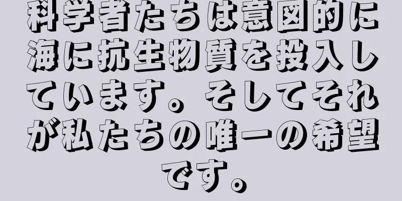 科学者たちは意図的に海に抗生物質を投入しています。そしてそれが私たちの唯一の希望です。