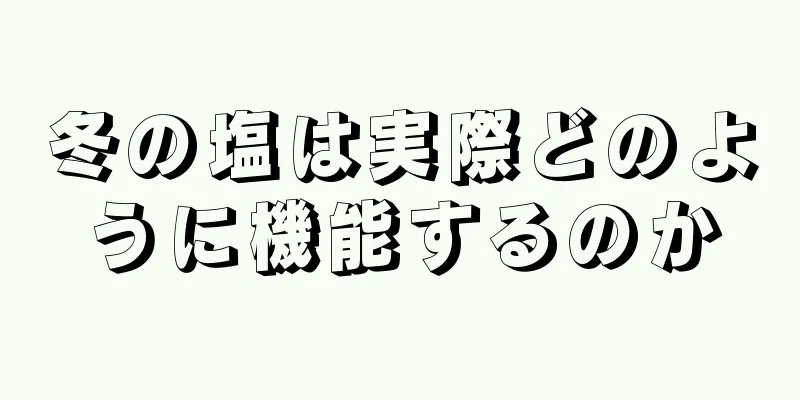 冬の塩は実際どのように機能するのか