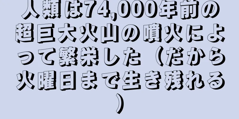 人類は74,000年前の超巨大火山の噴火によって繁栄した（だから火曜日まで生き残れる）