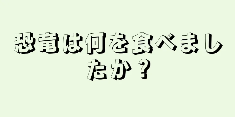 恐竜は何を食べましたか？