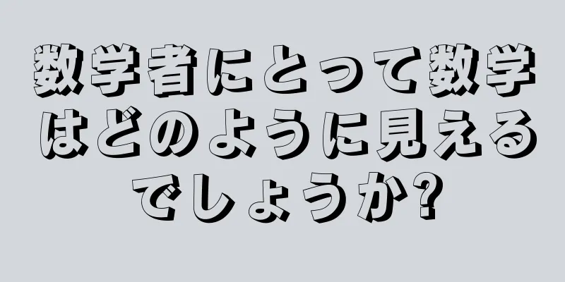 数学者にとって数学はどのように見えるでしょうか?