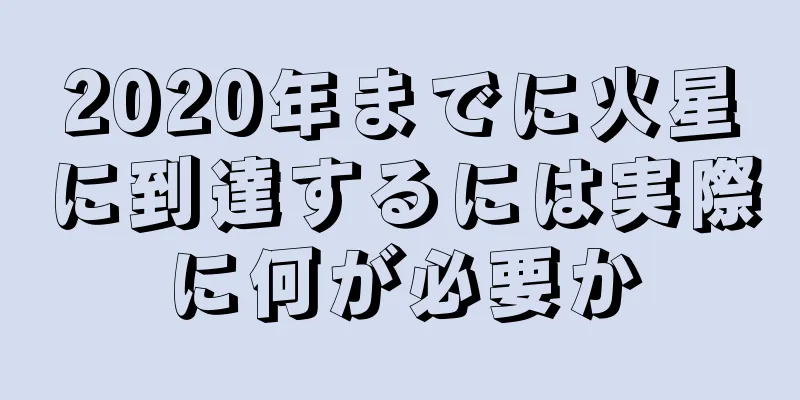 2020年までに火星に到達するには実際に何が必要か