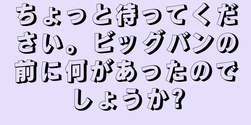 ちょっと待ってください。ビッグバンの前に何があったのでしょうか?