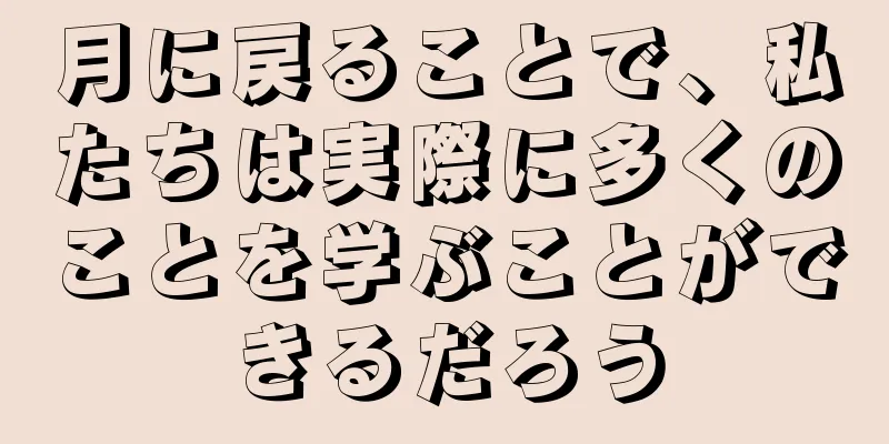 月に戻ることで、私たちは実際に多くのことを学ぶことができるだろう