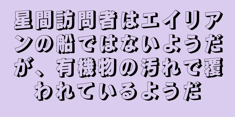 星間訪問者はエイリアンの船ではないようだが、有機物の汚れで覆われているようだ
