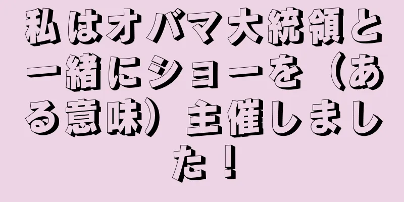 私はオバマ大統領と一緒にショーを（ある意味）主催しました！