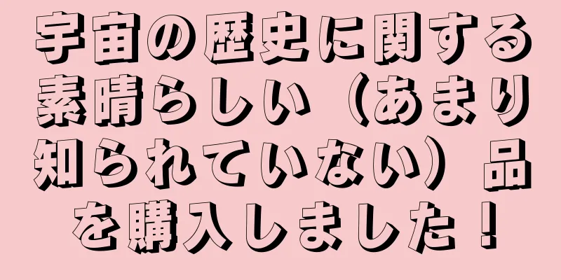 宇宙の歴史に関する素晴らしい（あまり知られていない）品を購入しました！
