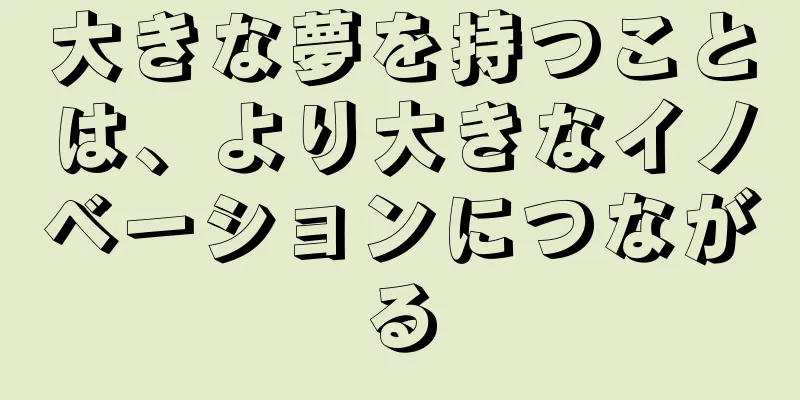 大きな夢を持つことは、より大きなイノベーションにつながる