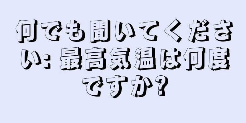 何でも聞いてください: 最高気温は何度ですか?