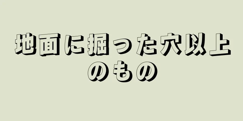 地面に掘った穴以上のもの