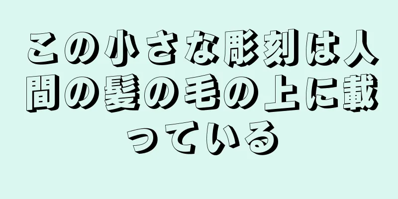 この小さな彫刻は人間の髪の毛の上に載っている
