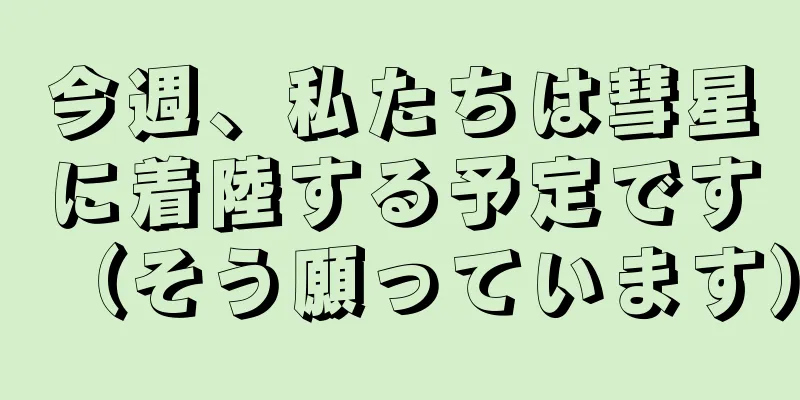 今週、私たちは彗星に着陸する予定です（そう願っています）
