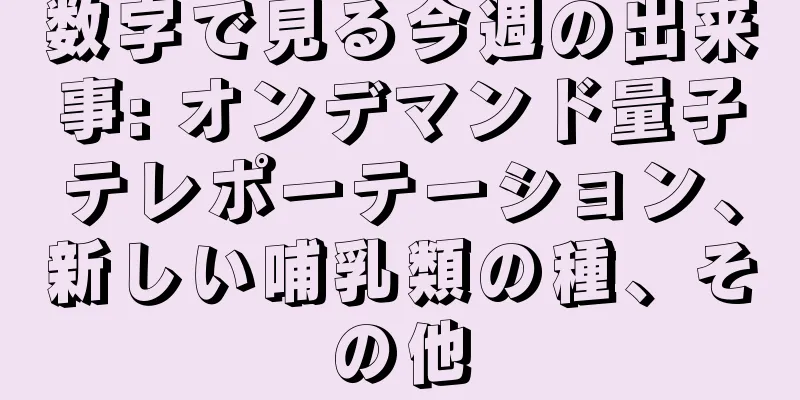 数字で見る今週の出来事: オンデマンド量子テレポーテーション、新しい哺乳類の種、その他