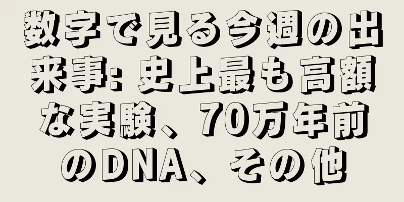 数字で見る今週の出来事: 史上最も高額な実験、70万年前のDNA、その他