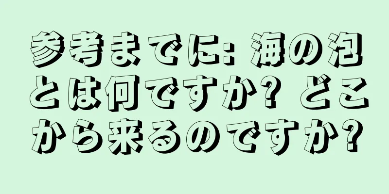 参考までに: 海の泡とは何ですか? どこから来るのですか?