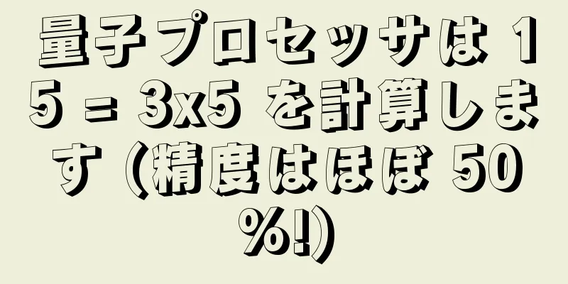 量子プロセッサは 15 = 3x5 を計算します (精度はほぼ 50%!)