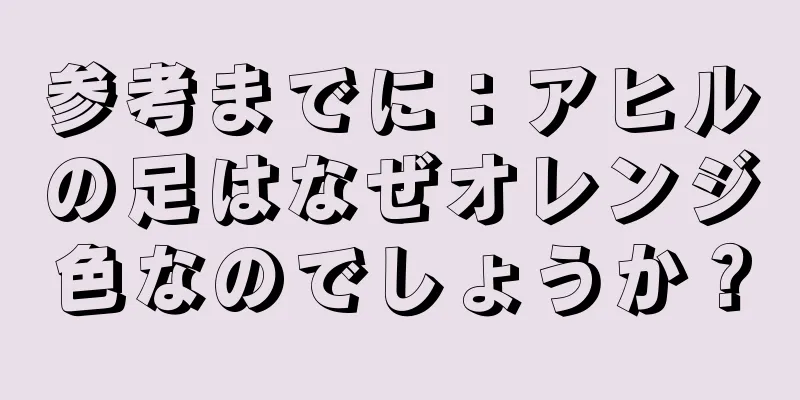 参考までに：アヒルの足はなぜオレンジ色なのでしょうか？